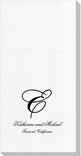Pick Your Initial Monogram with Text Deville Guest Towels